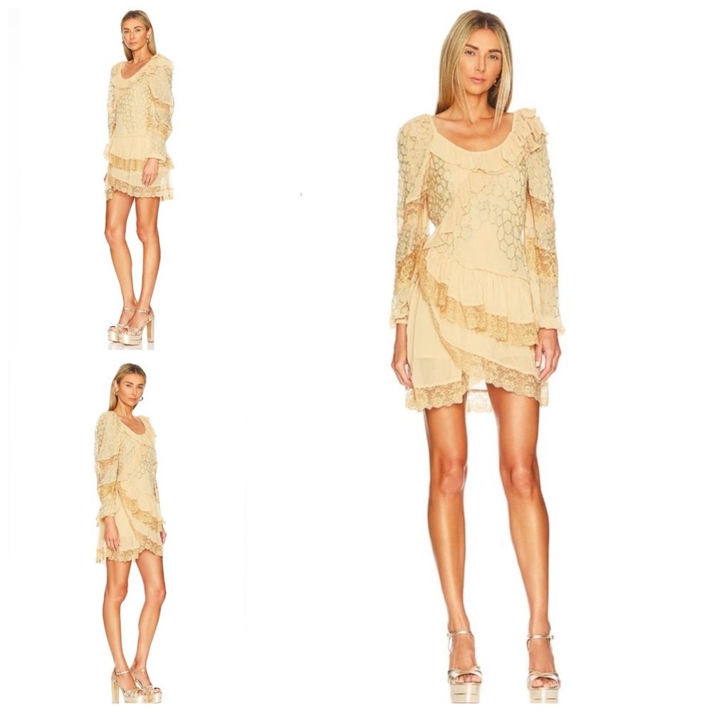NWT LoveShackFancy Angora Mini Dress in Nougat